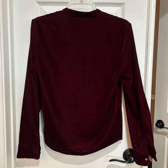 Ralph Lauren Velvet Black Label Suplice Merlot Burgundy Red crossover top size 2 - Picture 3 of 8